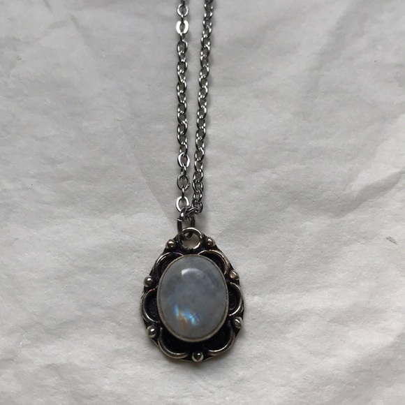 Rainbow moonstone 925 sterling silver pendant - Picture 6 of 12
